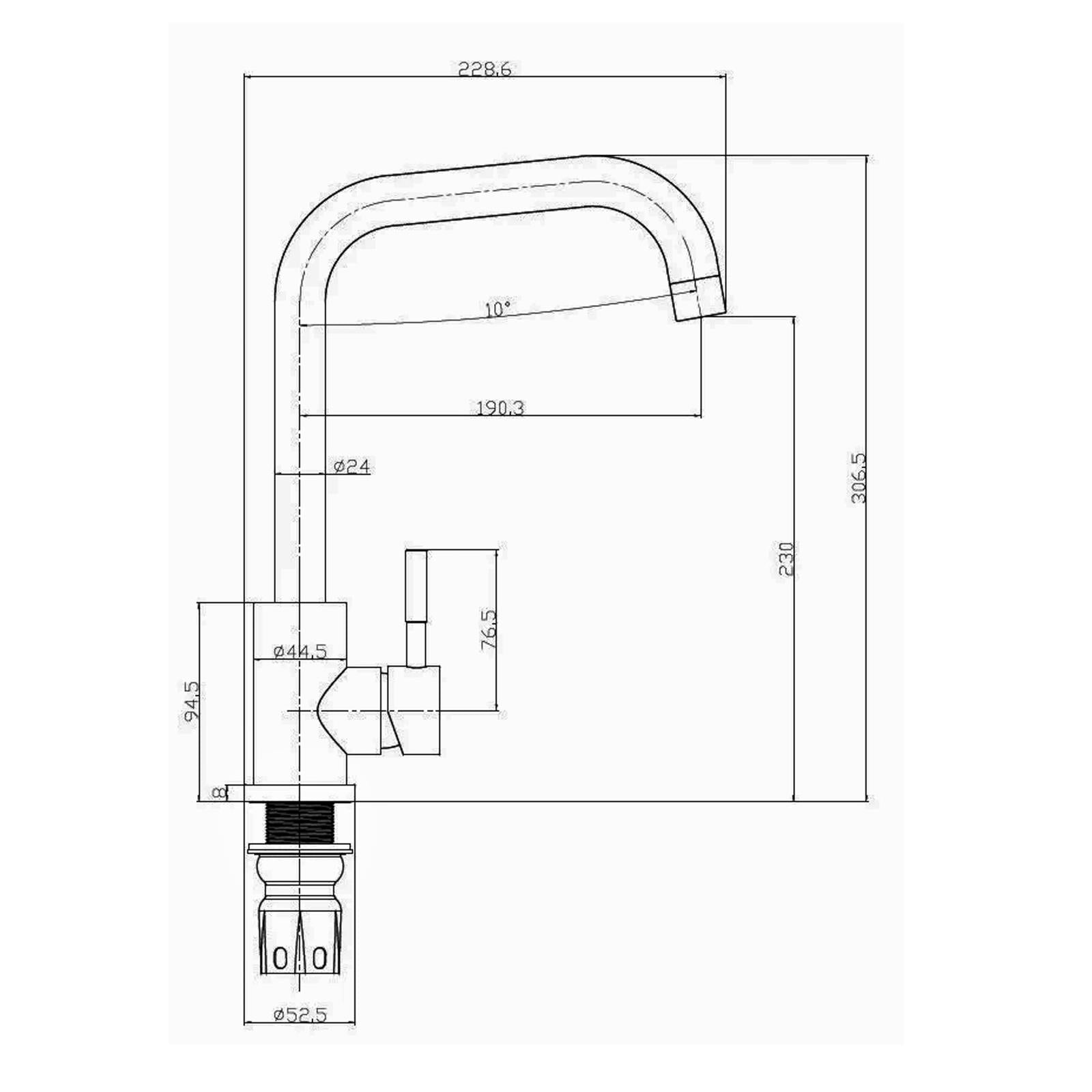 Reginox NERA MB Single Lever Kitchen Mixer Tap In Matt Black